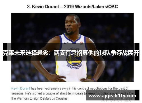 克莱未来选择悬念：两支有意招募他的球队争夺战展开